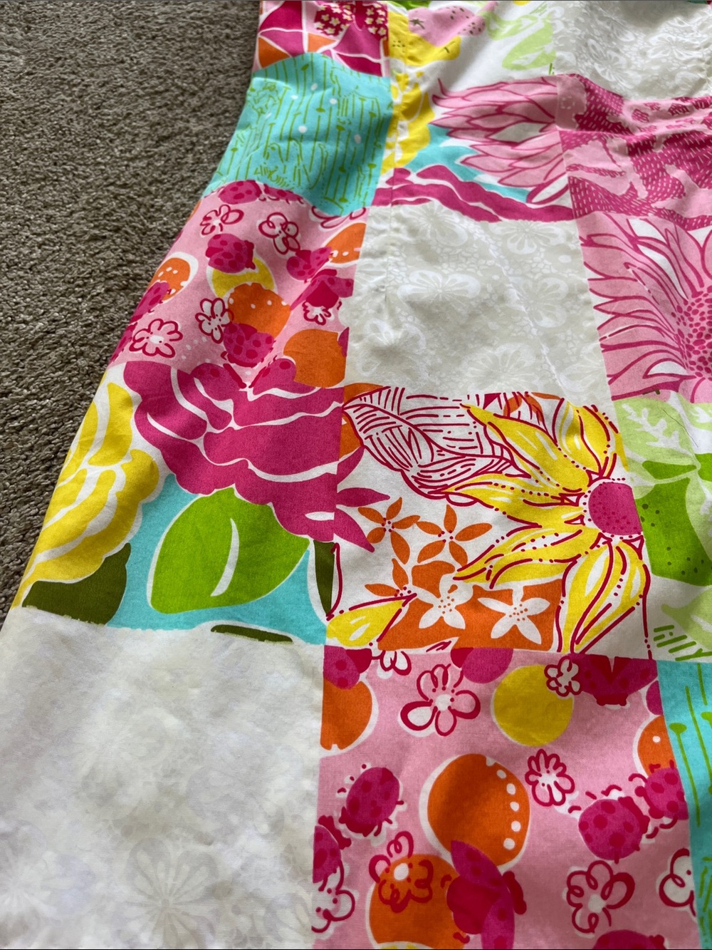 🎠🌞Lilly Pulitzer White Label Patchwork Sheath sz6Citrus Floral Horses Notch Neck - Picture 3 of 12
